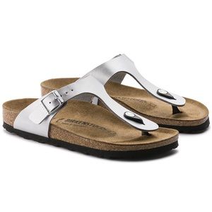 BRAND NEW IN BOX Birkenstock Gizeh Silver Size 36